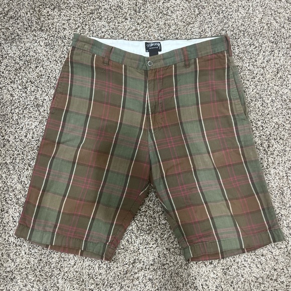 Mens Plaid Stussy Vintage Shorts - Picture 1 of 3